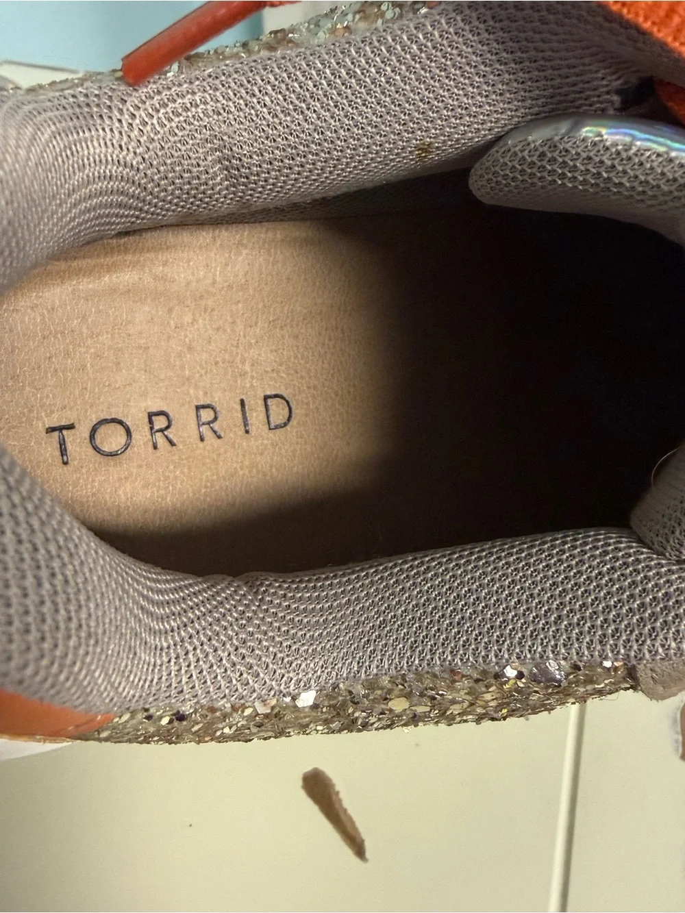 torrid Chunky Sneaker in Orange, Gold, Silver, Taupe
